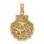 Starfish & Coral Charm in 14K Yellow Gold, 21mm Textured Reversible - Sophia Jewelers