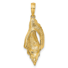 14K Polished Elongated Shell Charm