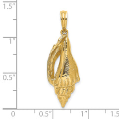 14K Polished Elongated Shell Charm