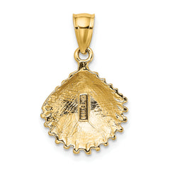 14K Textured Scallop Shell Charm