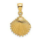 14K Textured Scallop Shell Charm