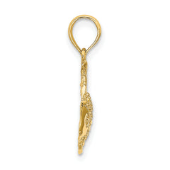 14K Textured Fish Charm