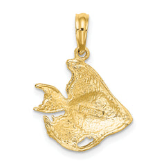 14K Textured Fish Charm