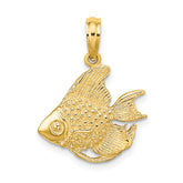 14K Textured Fish Charm