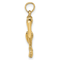 14K 3-D Standing Pelican with Moveable Mouth Charm