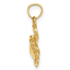 14K Textured Sea Turtle Charm