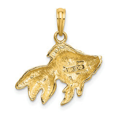 14K Textured Gold Fish Charm