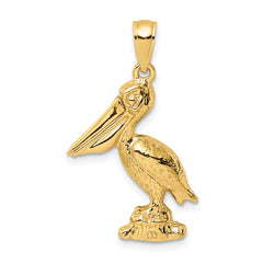 14K 3-D Large Standing Pelican with Moveable Mouth Charm