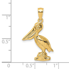 14K 3-D Large Standing Pelican with Moveable Mouth Charm