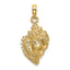 Conch Shell Charm in 14K Yellow Gold, 13x23mm Textured - Sophia Jewelers