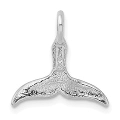 14K White Gold 3-D Polished Whale Tail Chain Slide