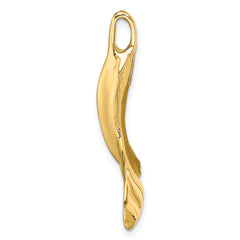 14K 3-D Polished Whale Tail Chain Slide