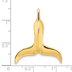 14K 3-D Polished Whale Tail Chain Slide