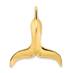 14K 3-D Polished Whale Tail Chain Slide