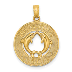 14K BEAUFORT SC w/Dolphins Circle Charm