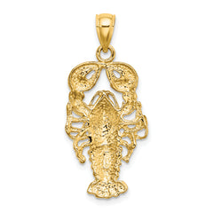 14K Textured Maine Lobster Charm