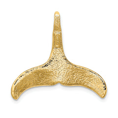 14K 3-D Polished/Textured Whale Tail Charm