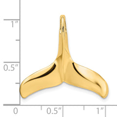 14K 3-D Polished/Textured Whale Tail Charm