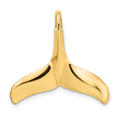 14K 3-D Polished/Textured Whale Tail Charm