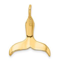 14K 3-D Polished Whale Tail Charm