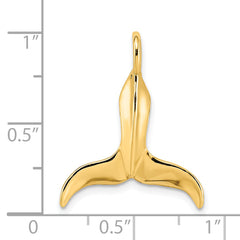 14K 3-D Polished Whale Tail Charm