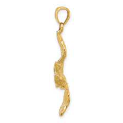 14K 3-D Pelican Flying Charm