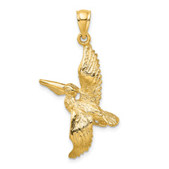 14K 3-D Pelican Flying Charm