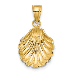 14K Polished 2-D Scallop Shell Charm