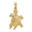 Turtle Charm in 14K Yellow Gold, 20mm Textured - Sophia Jewelers