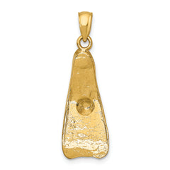14K 3-D Scuba Flipper Charm