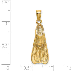 14K 3-D Scuba Flipper Charm