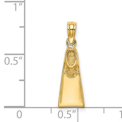 14K Scuba Flipper Charm