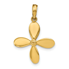 14K 3-D w/ 4 Blades Propeller Charm