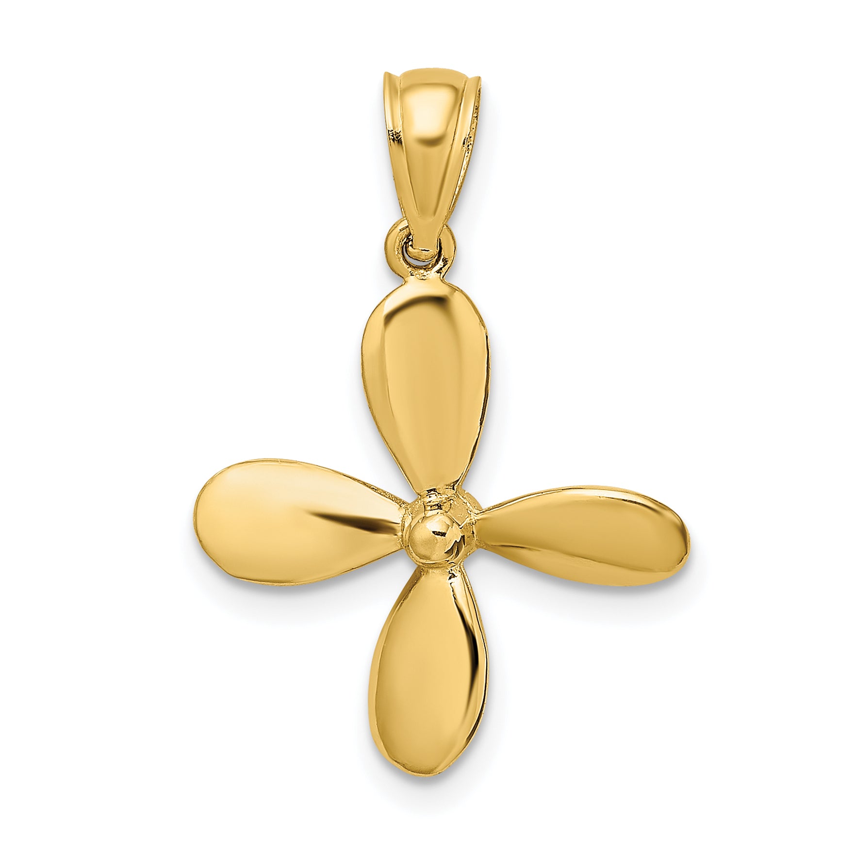 14K 3-D w/ 4 Blades Propeller Charm