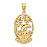 14K HAWAII w/ Dolphins in Waves Charm