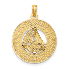 14K SANIBEL w/Sailboat Circle Charm