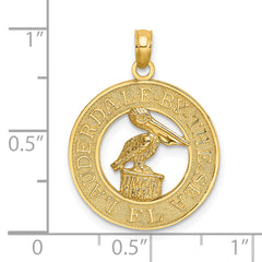 14K LAUDERDALE-BY-THE-SEA FL w/Pelican Charm