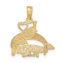 14K I HEART SIESTA KEY with Dolphin Charm