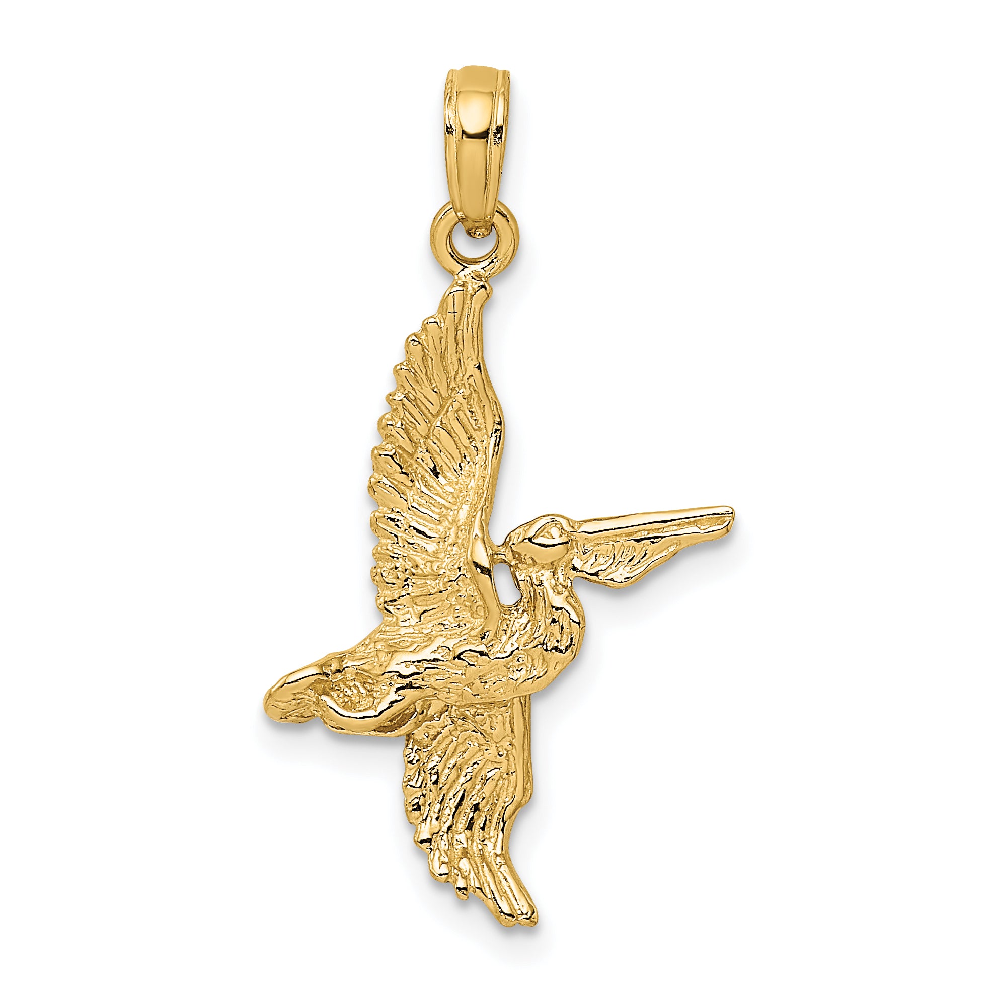 14K 3-D Pelican Flying Charm