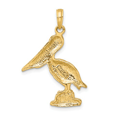 14K Standing Pelican Charm
