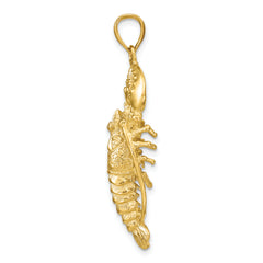 14K 3D Lobster Pendant