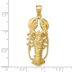 14K 3D Lobster Pendant