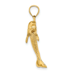 14K Polished Jumping Dolphin Charm