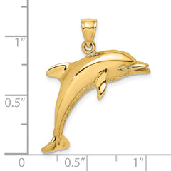 14K Polished Jumping Dolphin Charm