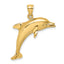 14K Polished Jumping Dolphin Charm
