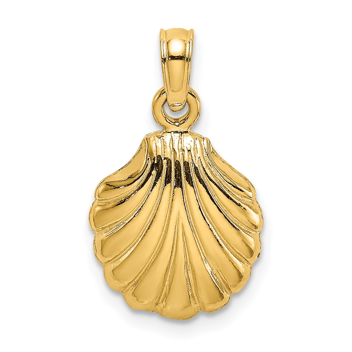 14K Polished Scallop Shell Charm