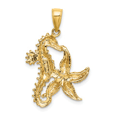 14K Starfish and Seahorse Charm