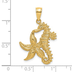14K Starfish and Seahorse Charm