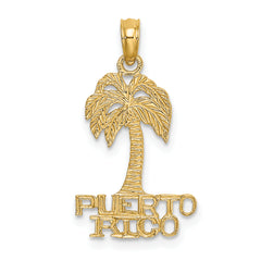 14K Flat PUERTO RICO Under Palm Tree Charm