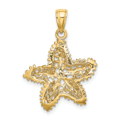 14K Starfish Filigree Charm